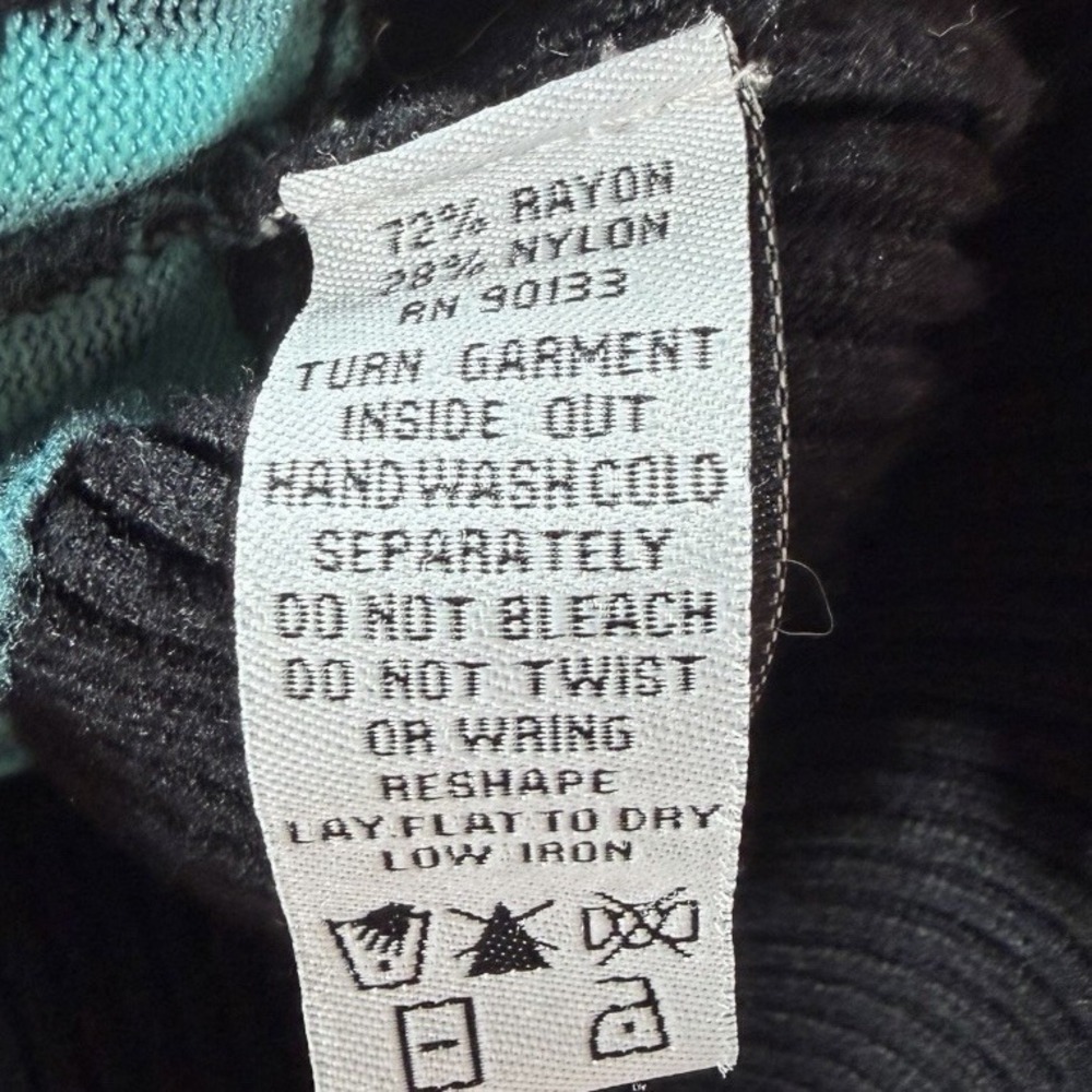 Bob Mackie Wearable Art Cardigan‎ Womens Large Black Teal Floral Zip Sweater - Picture 3 of 6